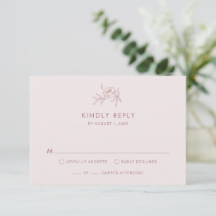 Floral Pink RSVP Card