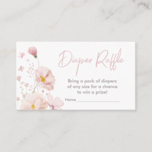 Floral Pink Spring Baby in Bloom Diaper Raffle Enclosure Card