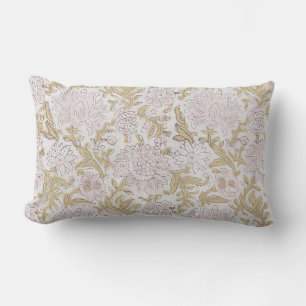 Floral pink spring lumbar cushion