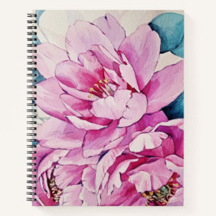 Floral Pink Watercolor Spiral Notebook