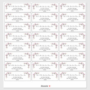 Floral Pink Wedding Address Labels