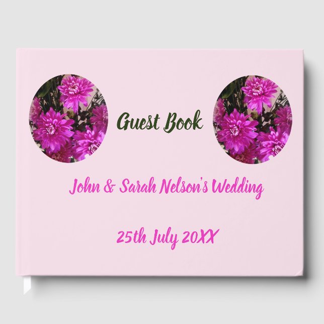 Floral Pink Wedding Guest Book (Front)
