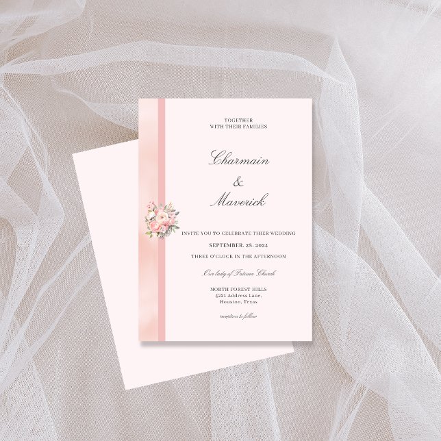 Floral Pink Wedding Invitation (Creator Uploaded)