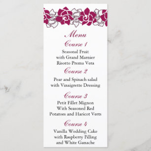 floral pink Wedding menu