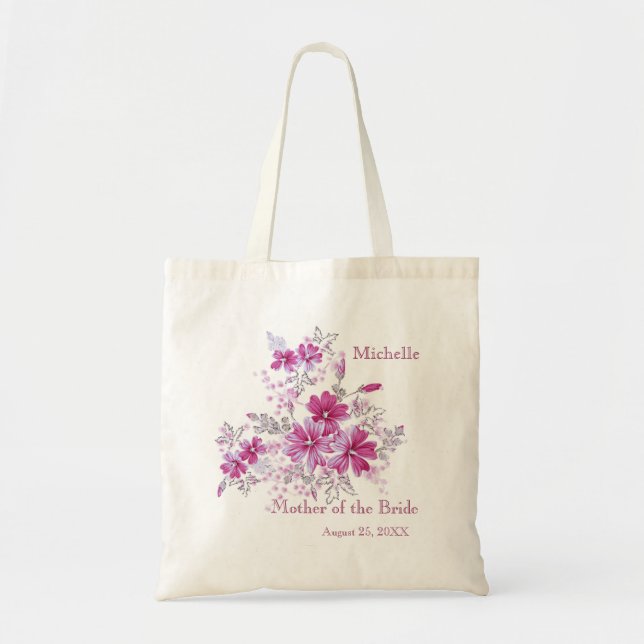 Floral pink Wedding Party Mother of the Bride  Bag (Front)