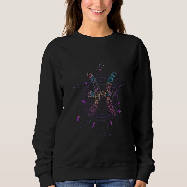 Floral Pisces Zodiac Sign Sweatshirt (Front)
