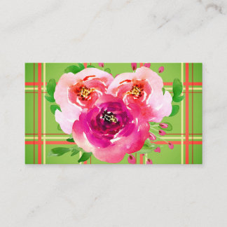 Floral & Plaid Business Card