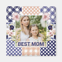 Floral & Plaid Photo Frame Mother's Day