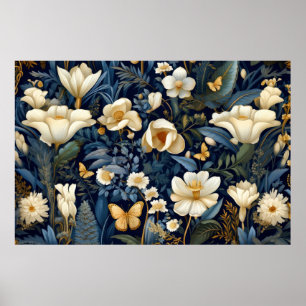Floral plant flower pattern poster