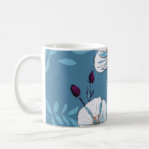 Floral plants botanical seamless pattern backgroun coffee mug