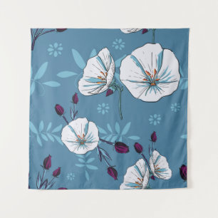 Floral plants botanical seamless pattern backgroun tapestry