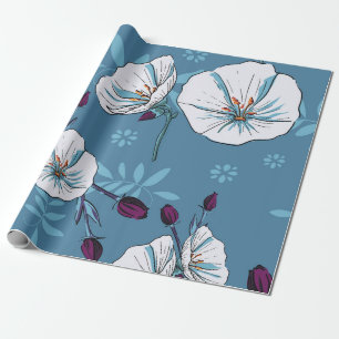 Floral plants botanical seamless pattern backgroun wrapping paper