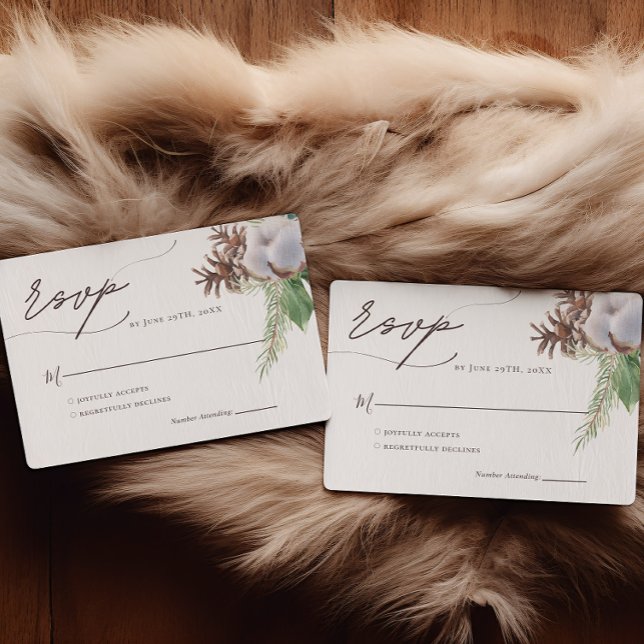 Floral Poinsettia Watercolor Wedding RSVP Card (Creator Uploaded)