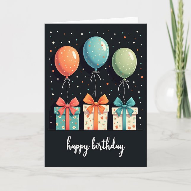 Floral Polka Dot Birthday Card (Front)
