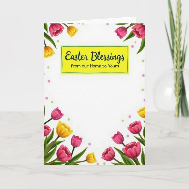 Floral Polka Dot Pattern Card (Front)