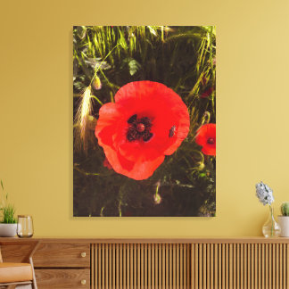 Floral Poppy Dreamer – Botanical Fantasy Art Canvas Print