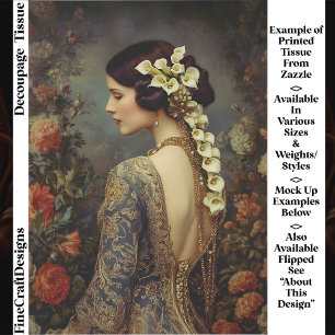 Floral Portrait & Calla Lillies EZ9L Decoupage Tissue Paper