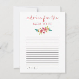 Floral Posies Baby Shower Advice Card
