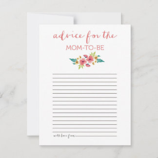 Floral Posies Baby Shower Advice Card