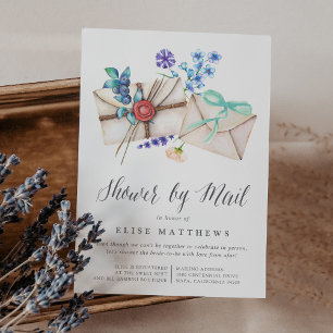 Floral Post Virtual Baby or Bridal Shower By Mail Invitation