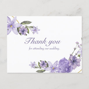 Floral postcard wedding thank yous