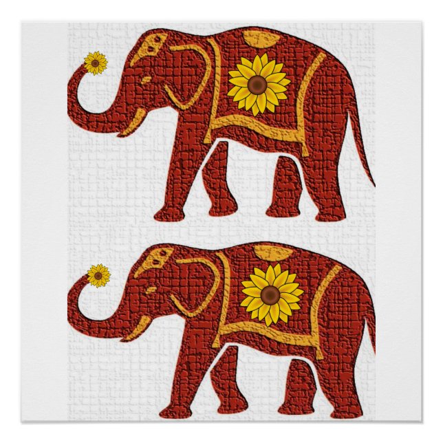 Floral Poster Elephant (Front)