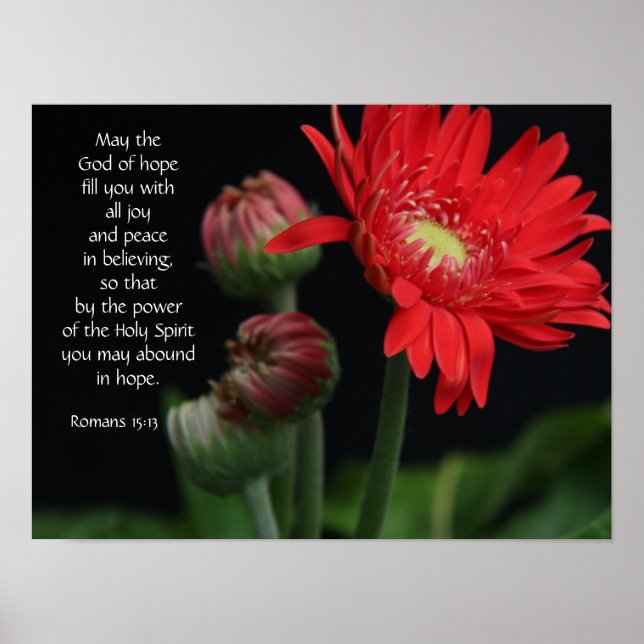 Floral Poster w/ Bible verse about hope and faith (Front)