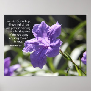 Floral Poster w/ Bible verse about hope and faith