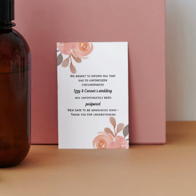 Floral Postponed Wedding Postcard (Creator Uploaded)