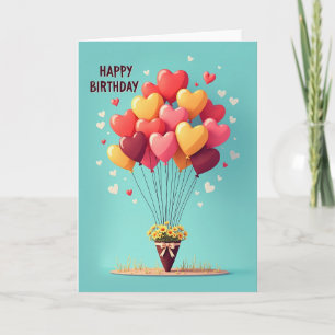 Floral Pot Birthday Card