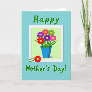 Floral Pot Mothers Day Card