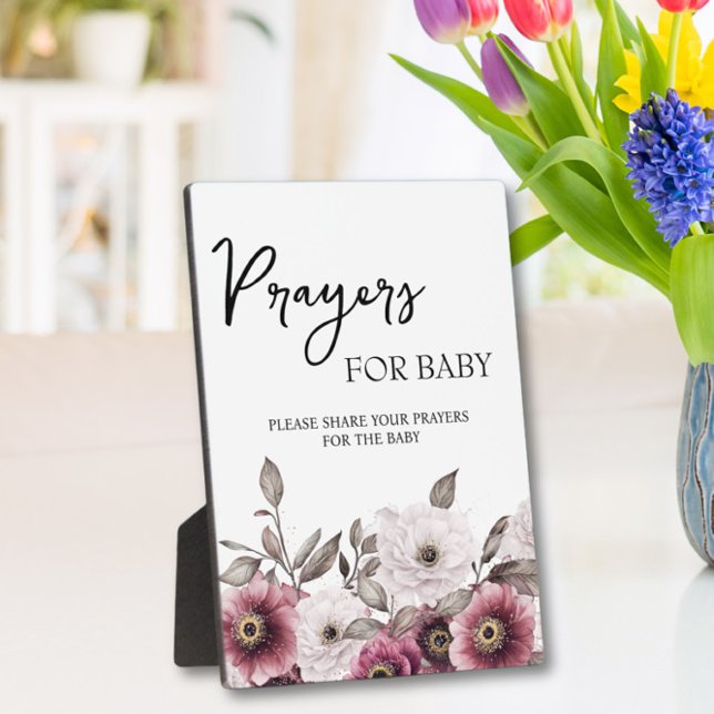 Floral Prayers for Baby Shower Sign Plaque (Creator Uploaded)
