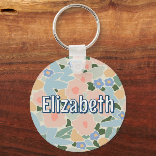 Floral Preppy Girl Personalised School Bag Tag Key Ring