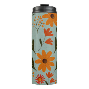 Floral Pretty Colorful Flower Thermal Tumbler