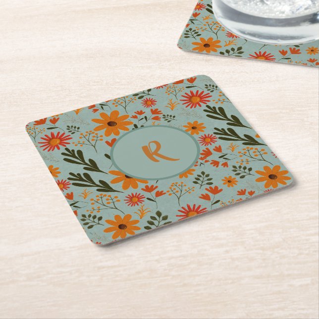 Floral Pretty Colourful Flowers Coaster (Angled)