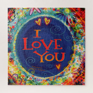 Floral Pretty I Love You Valentine Fun Inspirivity Jigsaw Puzzle