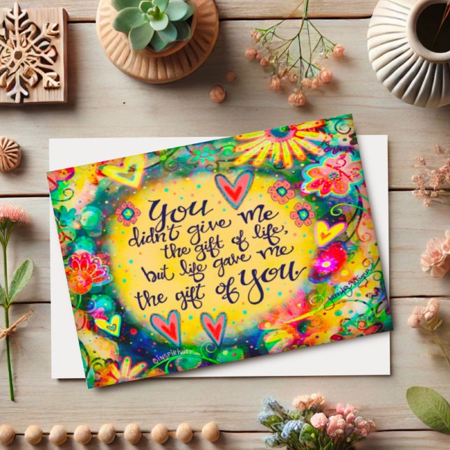 Floral Pretty Mother’s Day Bonus Mum Stepmom Card (Creator Uploaded)