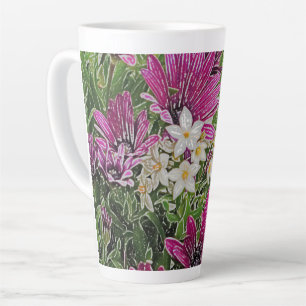Floral/Pretty Pink And White Flowers Latte Mug