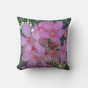 Floral Pretty Pink Oleander Bloom Photo Flower Cushion