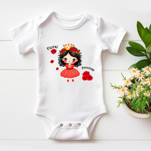 Floral princess baby bodysuit