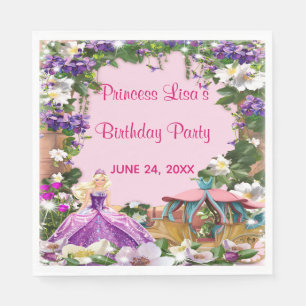 Floral Princess Enchanted Fairy Tale Birthday Napkin