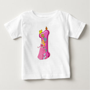  Floral Princess First Birthday Candle T-Shirt