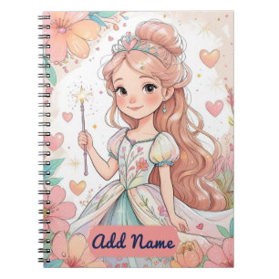 Floral Princess Notebook – Editable Name