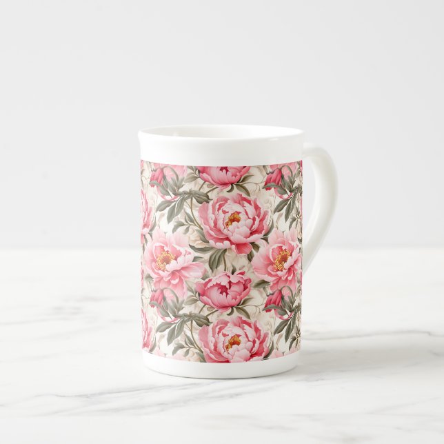 Floral Print Bone China Mug (Front Right)