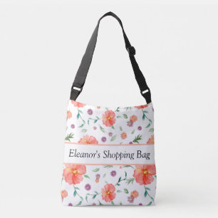Floral Print Cross Body   Watercolor Purse Crossbody Bag