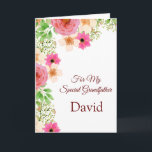 Floral Print Custom Name Birthday Card-Grandfather Card<br><div class="desc">Imagine this lovely floral printed birthday card being opened by your special grandfather with his custom name on it. Greeting printed inside wishing recipient a happy birthday . Customise her name by choosing menu at right, click on the sample name and change the text to what you need. Customise further...</div>