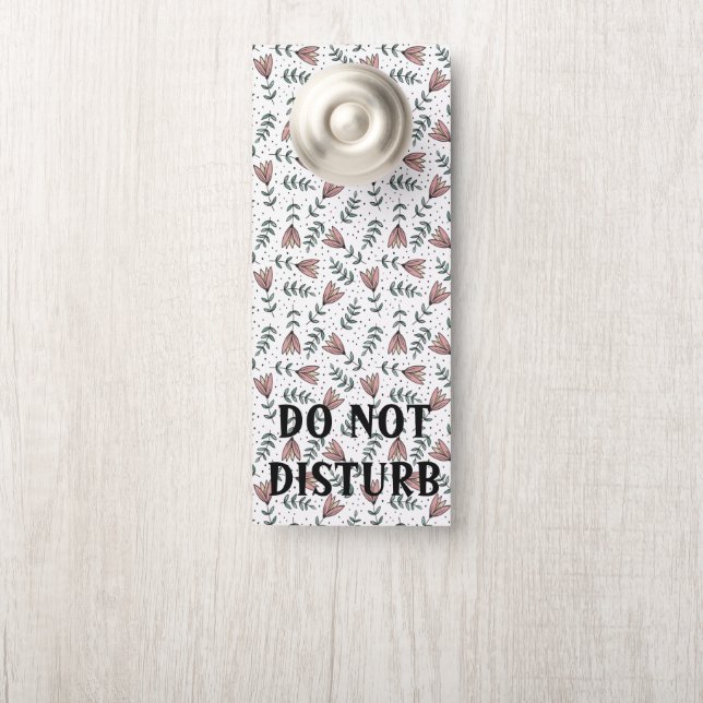 Floral Print Do Not Disturb Door Hanger (On Knob)