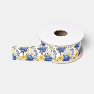 Floral Print Grosgrain Ribbon