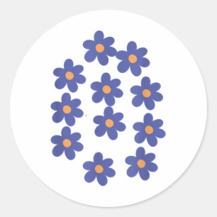 Floral Print Mothers Day  Classic Round Sticker