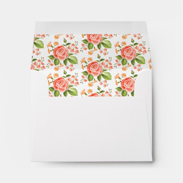 Floral Print Note Card Envelope (Back (Bottom))